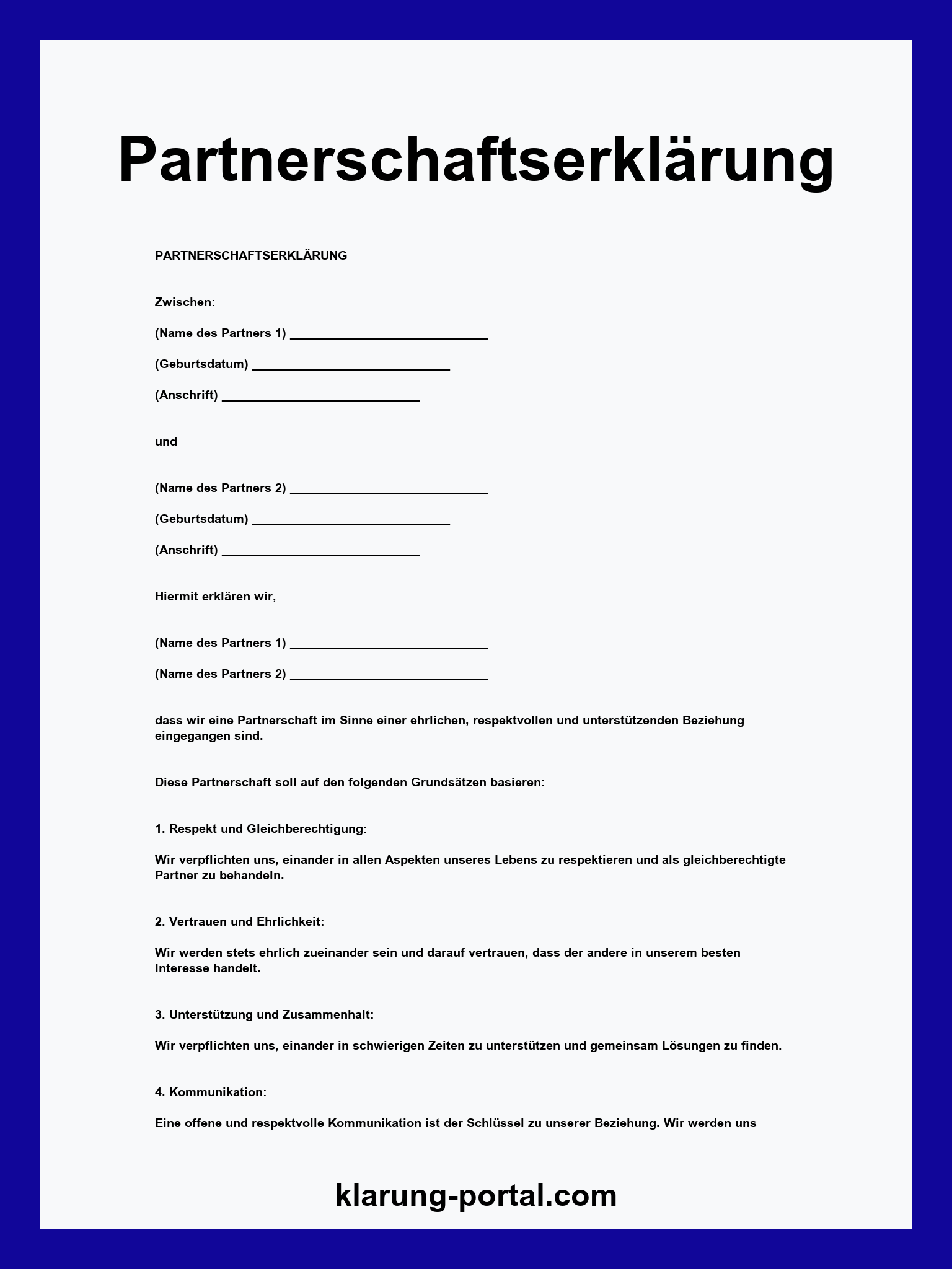 Partnerschaftserklärung